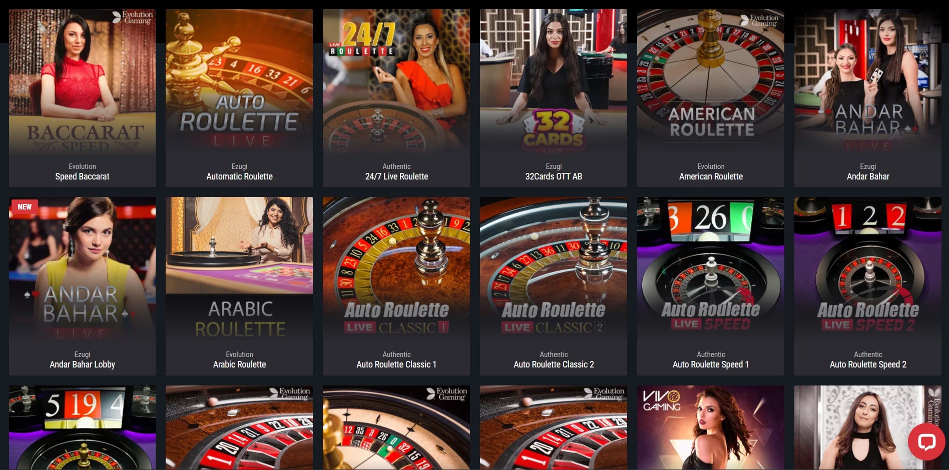 Cobra Casino Live Dealer Games