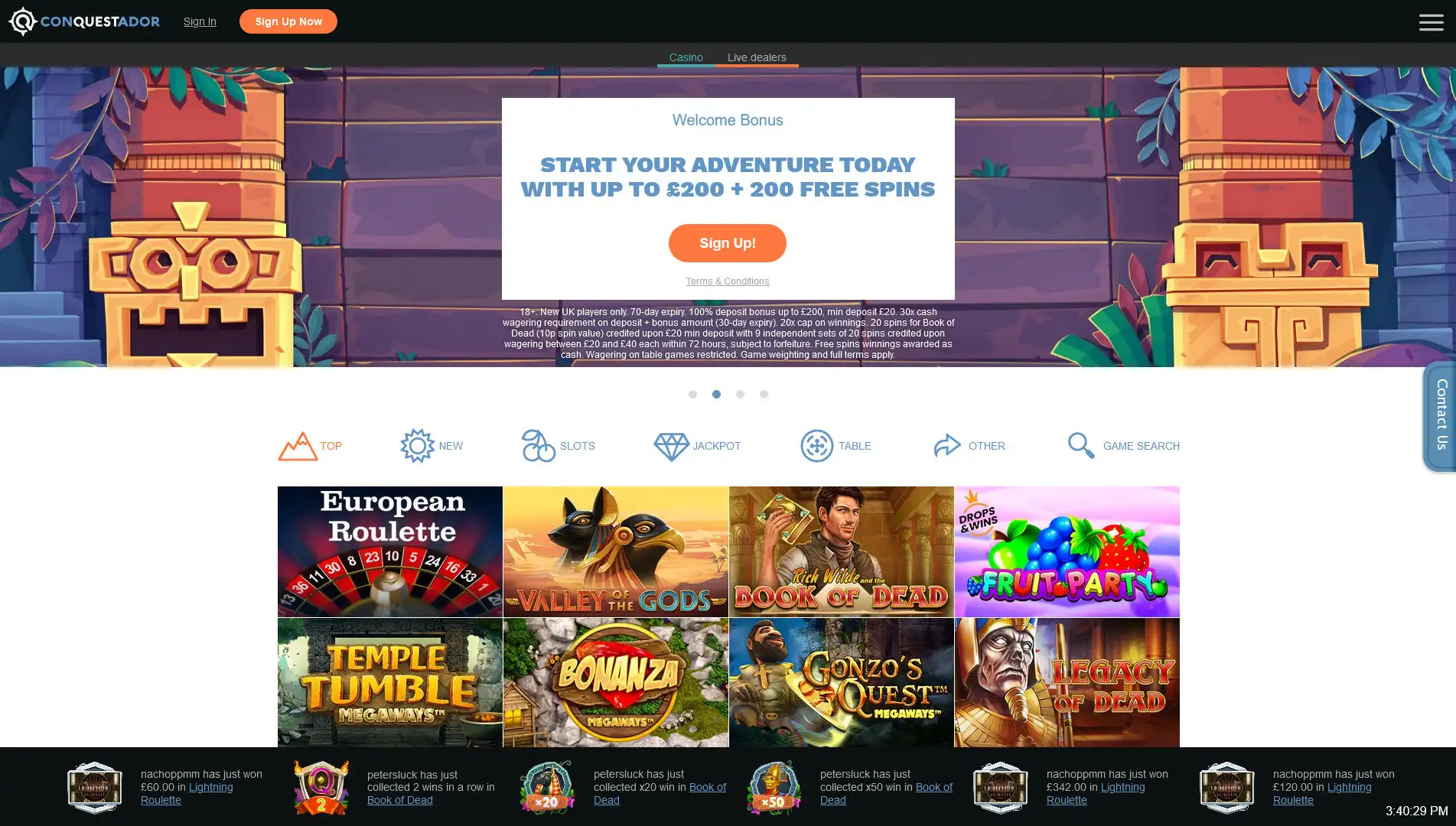 Conquestador Casino Review