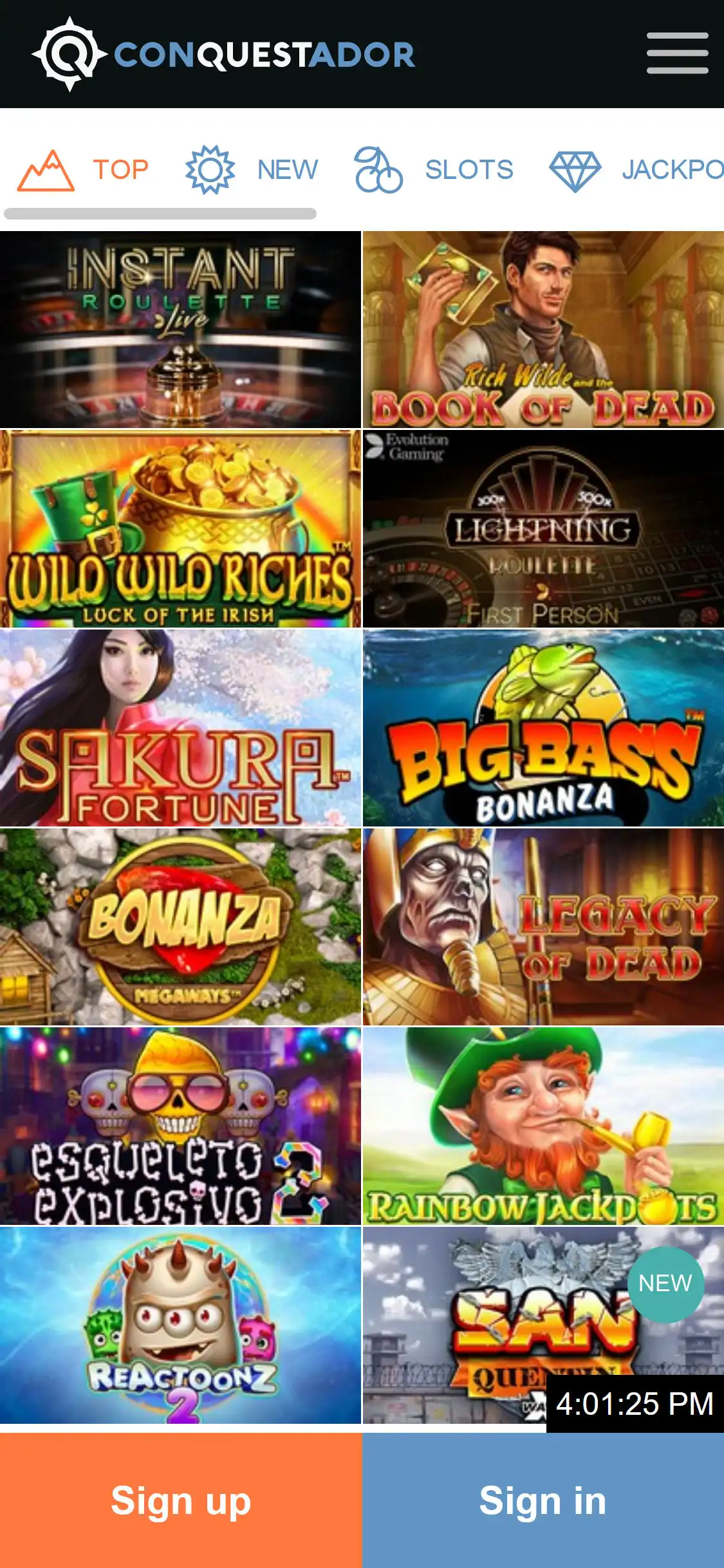 Conquestador Casino Mobile Games Review