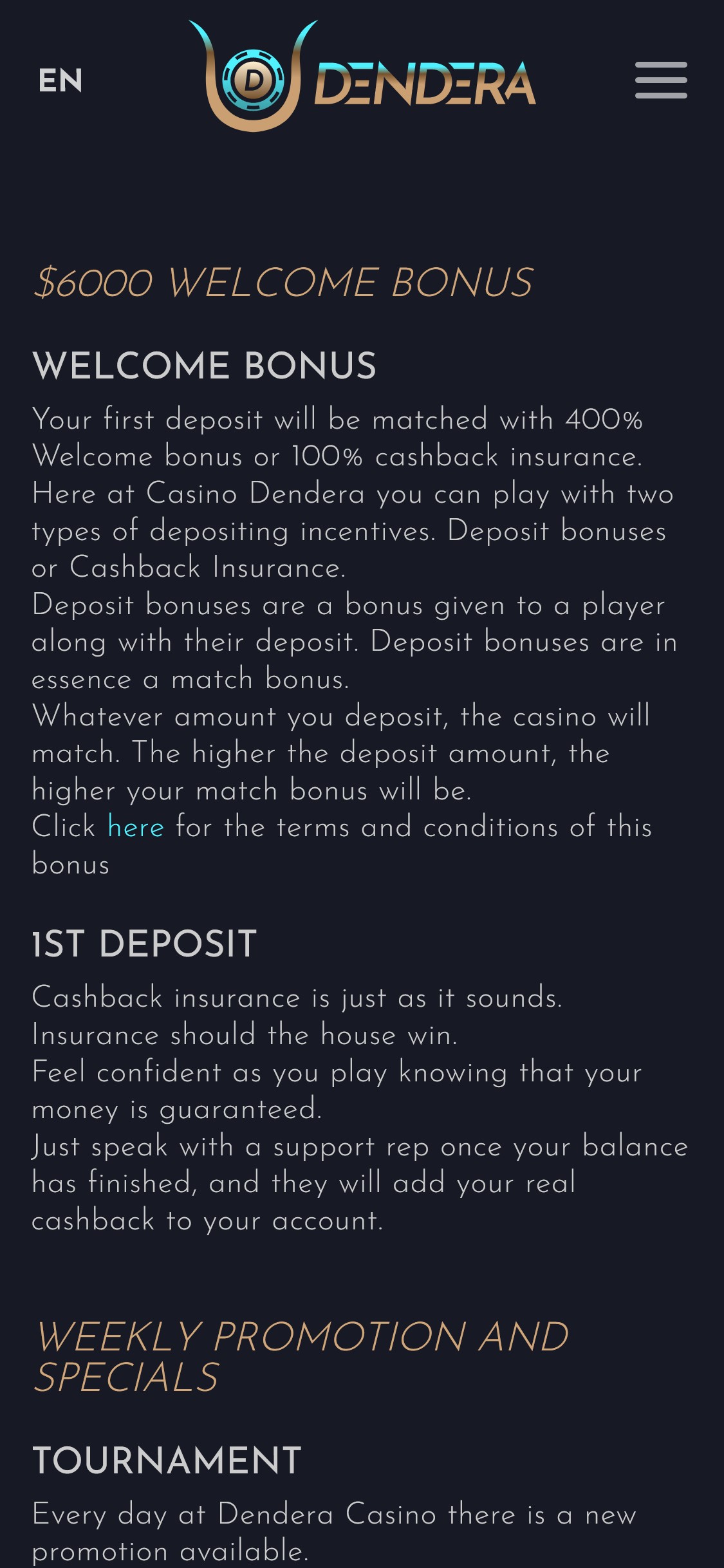 Dendera Casino Mobile No Deposit Bonus Review
