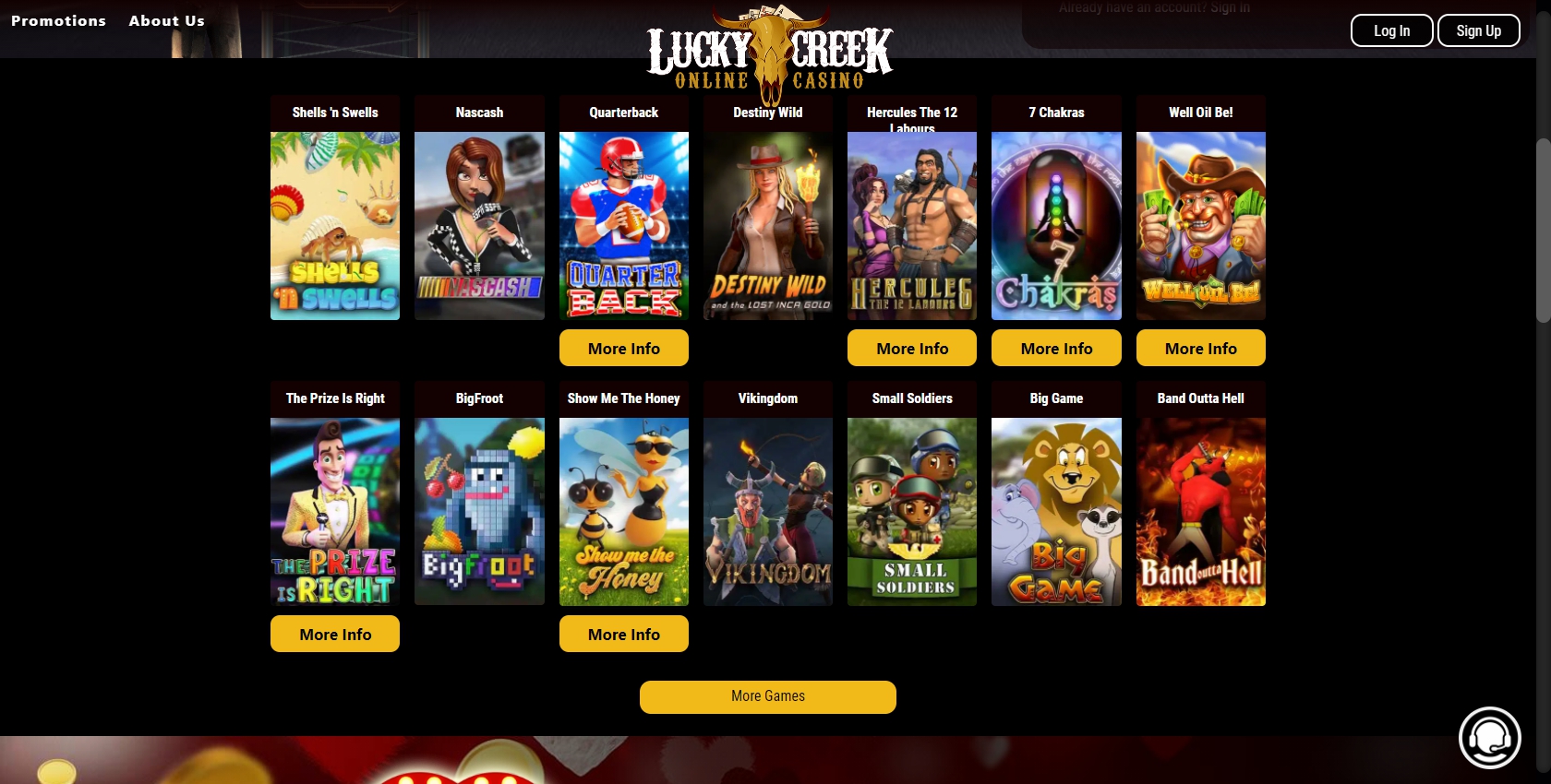 Lucky Creek Casino Games