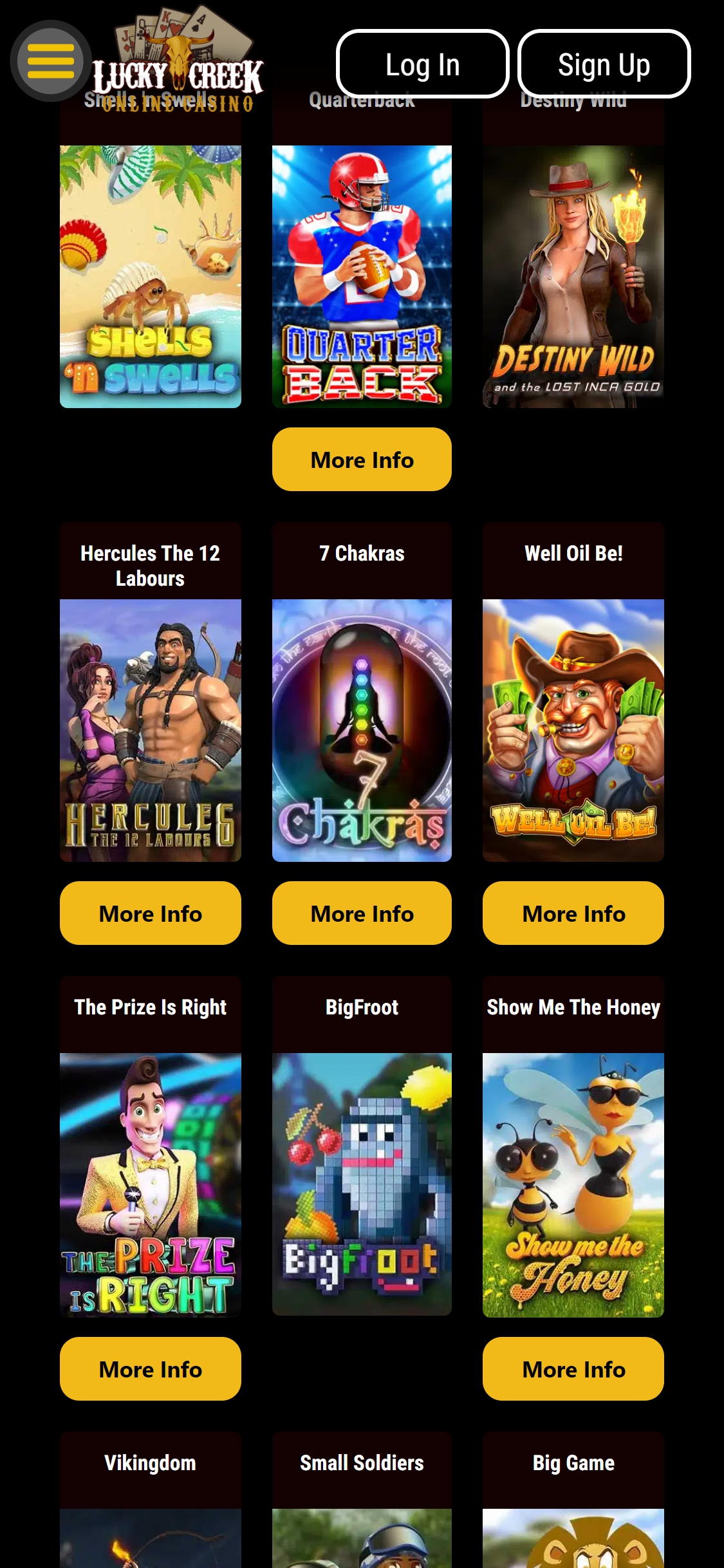 Lucky Creek Casino Mobile Games Review