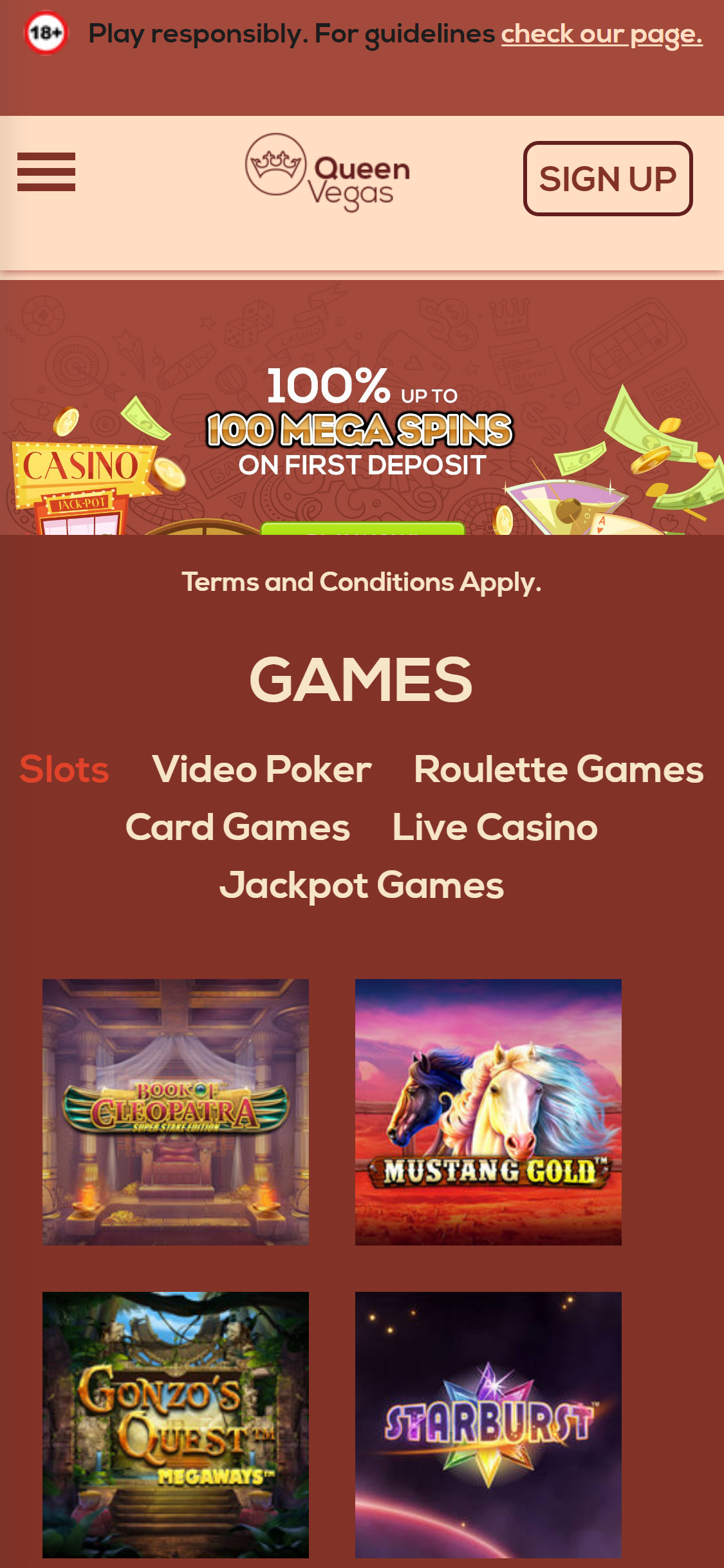 Queen Vegas Casino Mobile Review