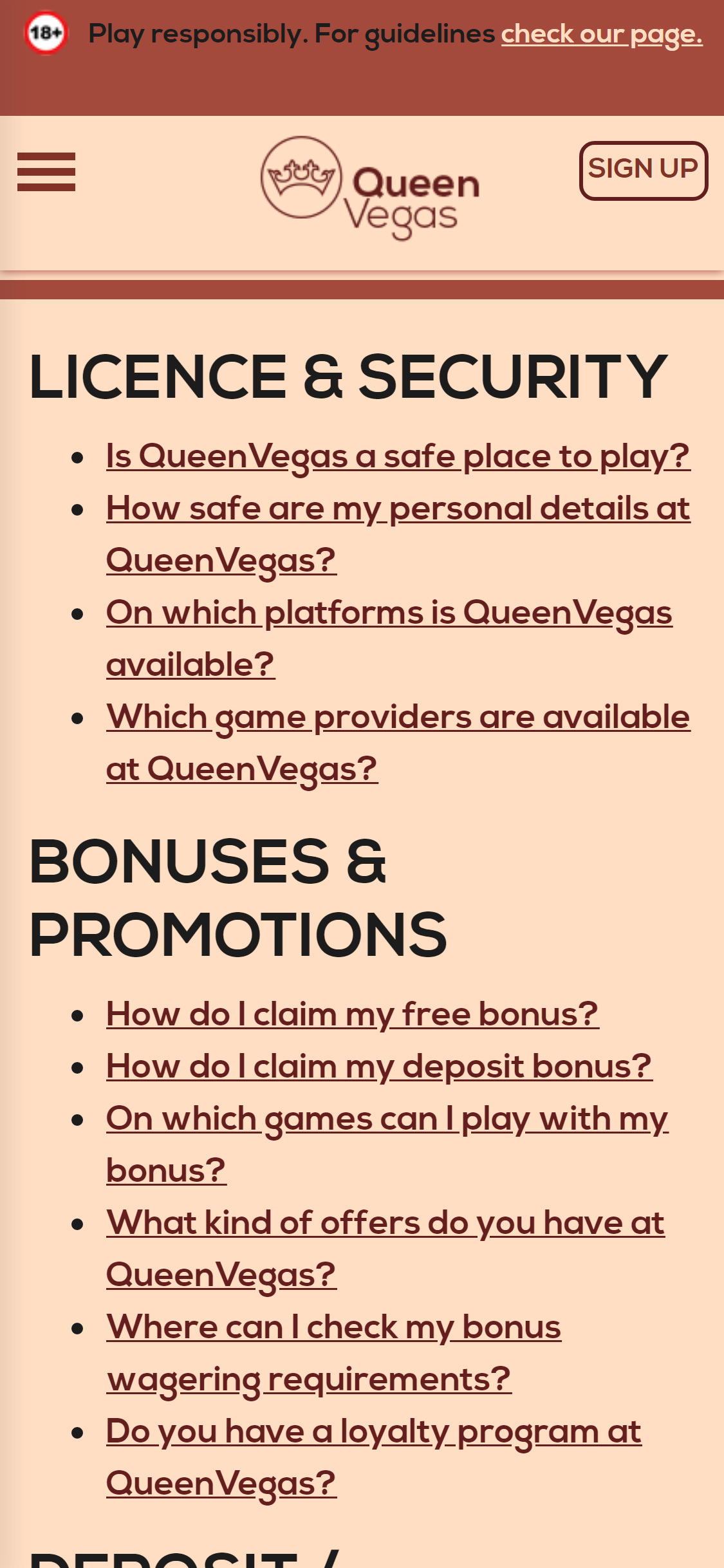 Queen Vegas Casino Mobile Support Review