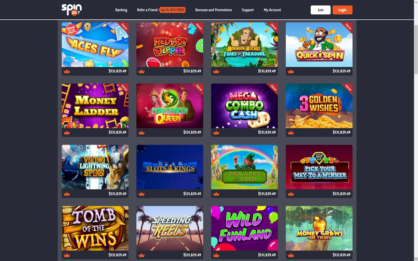 Spin247 Casino Games