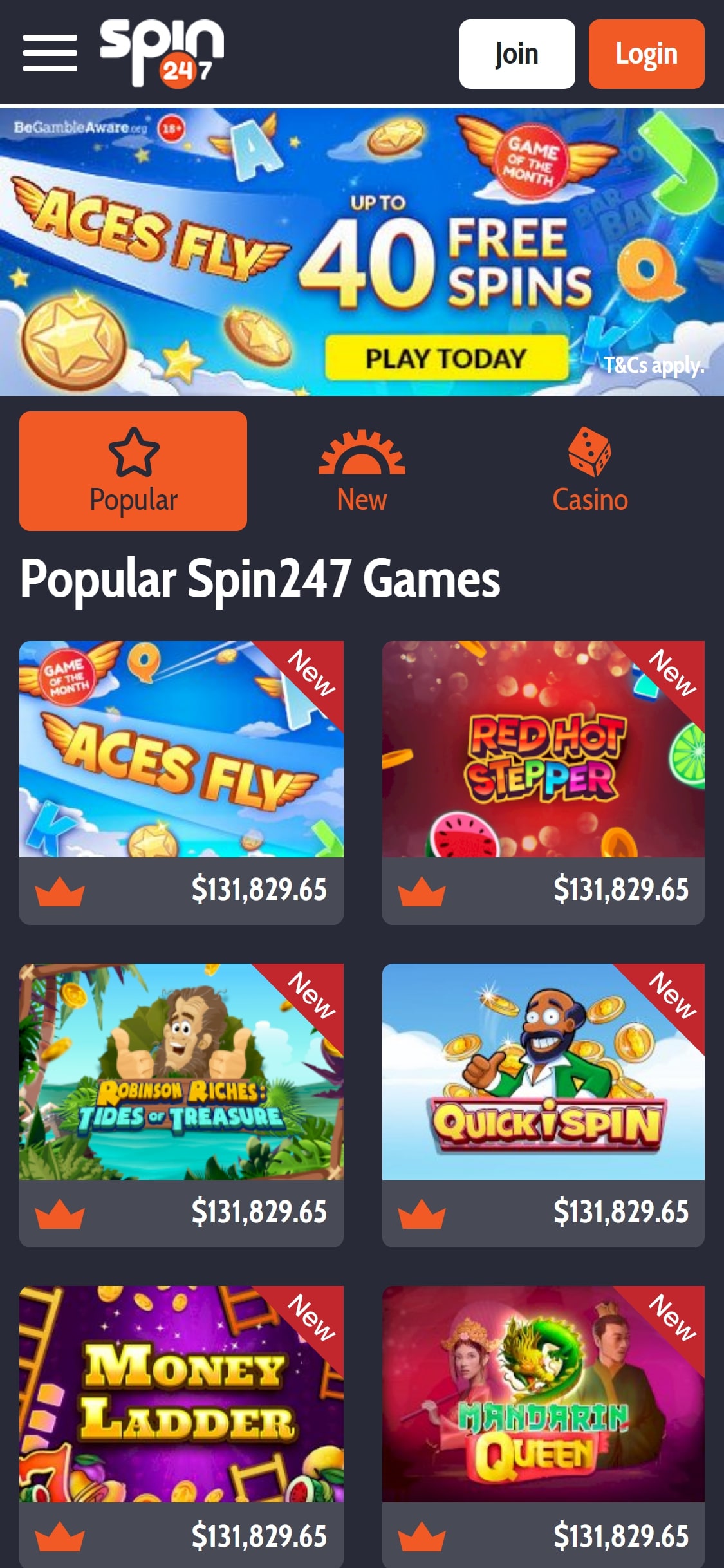 Spin247 Casino Mobile Review
