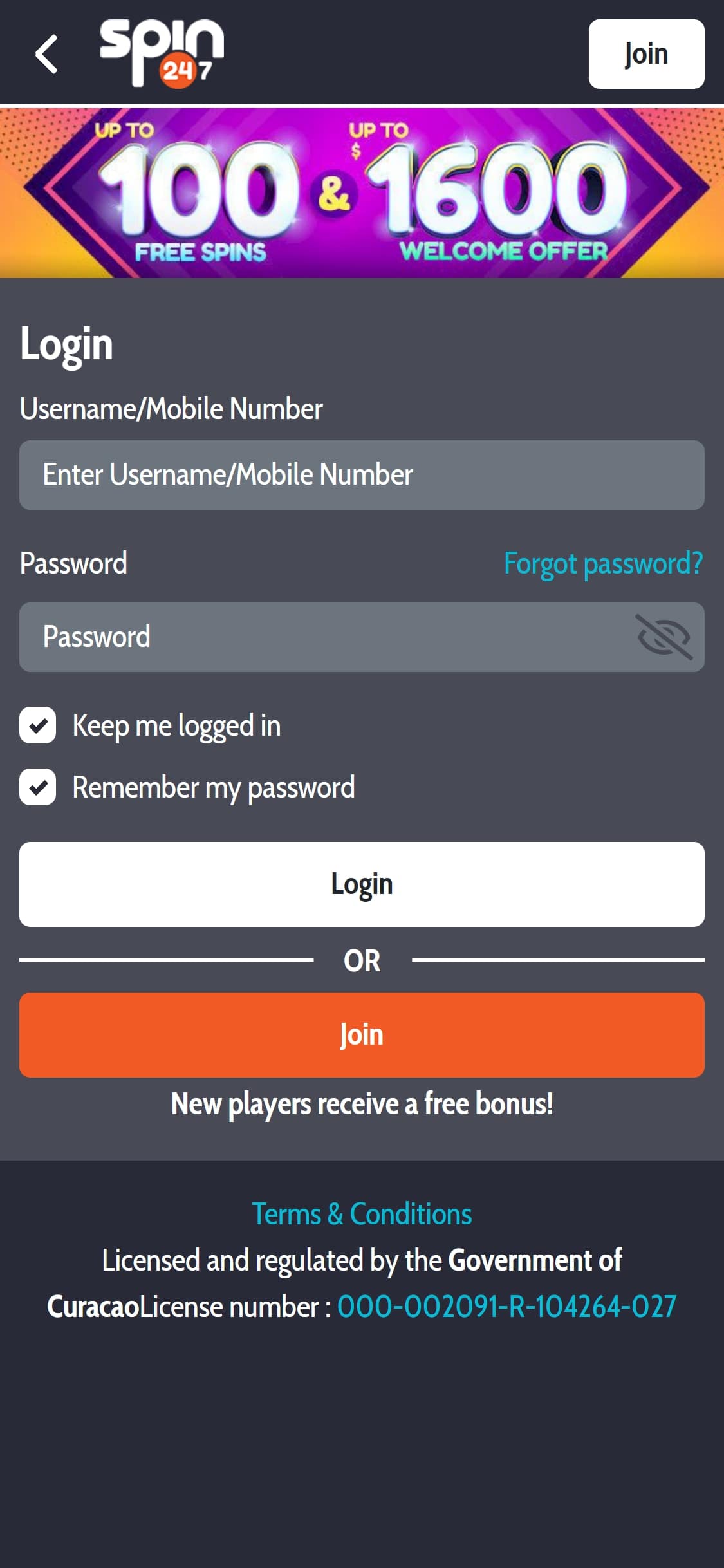 Spin247 Casino Mobile Login Review